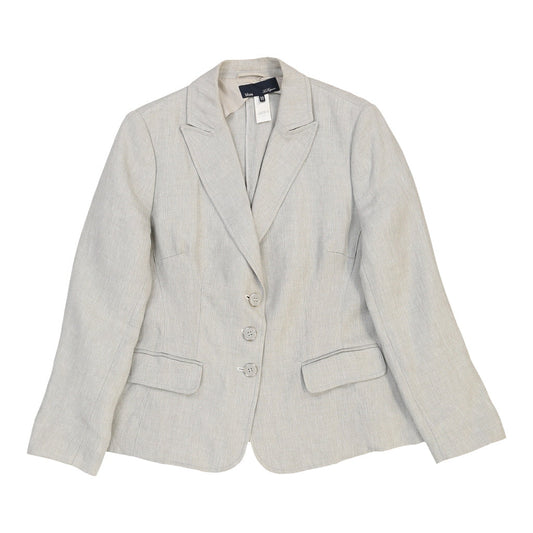 Blue Les Copains Blazer - Large Grey Linen