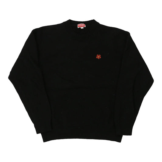 Vintage Kenzo Spellout Jumper - XS Black Wool
