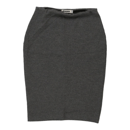 Vintage Jil Sander Skirt - 28W UK 8 Grey Virgin Wool