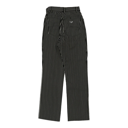 Vintage Emporio Armani Striped Trousers - 24W UK 6 Black Cotton