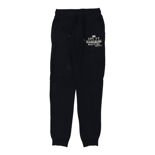 Vintage Napapijri Joggers - Small Navy Cotton Blend