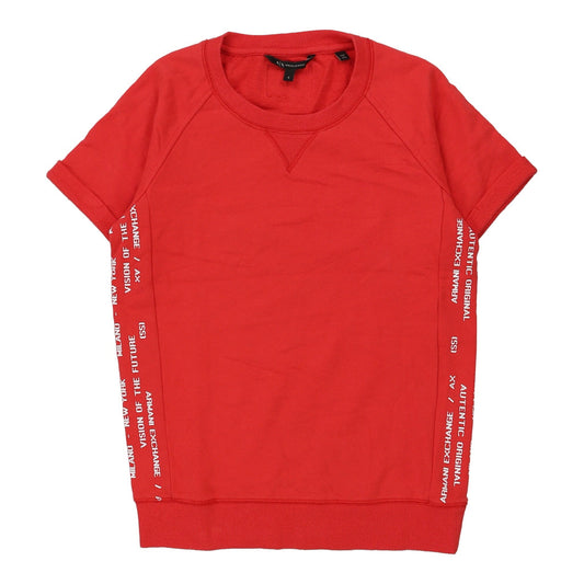 Vintage Armani Exchange T-Shirt - Small Red Cotton