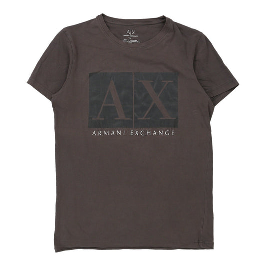 Vintage Armani Exchange Spellout T-Shirt - Medium Brown Cotton