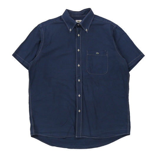 Vintage Lacoste Short Sleeve Shirt - XL Blue Cotton Blend