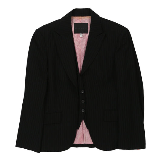 Vintage Richmond Striped Blazer - Medium Black Viscose Blend