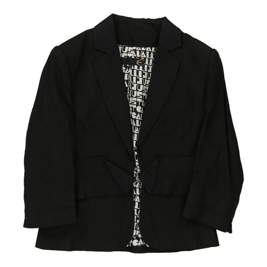 Vintage Just Cavalli Striped Blazer - Medium Black Cotton Blend