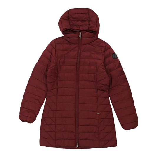 Vintage Napapijri Puffer - Medium Burgundy Nylon Blend