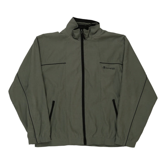 Vintage Champion Track Jacket - XL Khaki Polyester