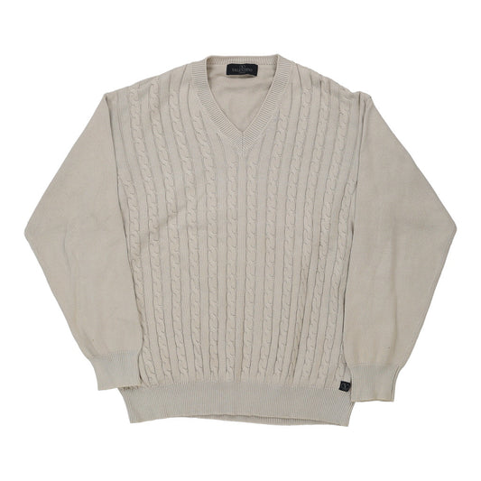 Vintage cream Valentino Jeans Jumper - mens xx-large