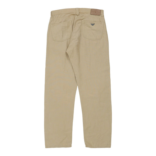 Vintage Old Stone Armani Jeans Trousers - 34W 31L Beige Cotton Blend