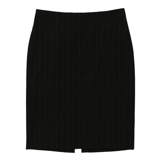 Vintage Emporio Armani Striped Mini Skirt - 27W UK 8 Black Cotton Blend