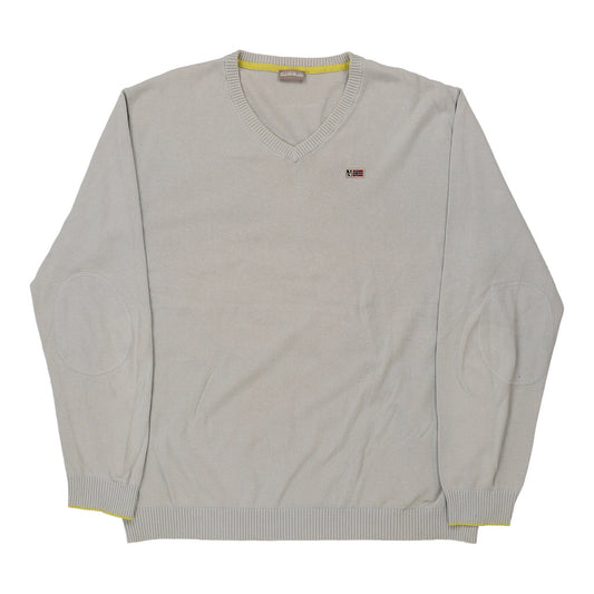 Vintage grey Napapijri Jumper - mens x-large