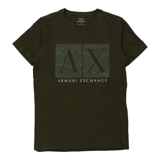 Vintage Armani Exchange Graphic T-Shirt - Medium Black Cotton