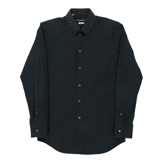 Vintage Dolce & Gabbana Slim Fit Shirt - Medium Black Cotton