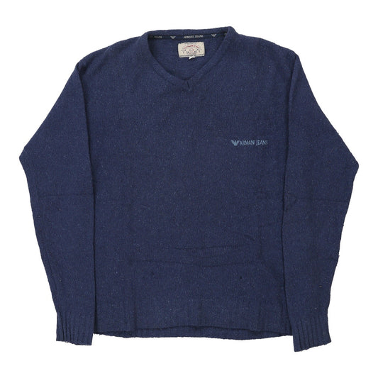 Vintage blue Armani Jeans Jumper - mens medium