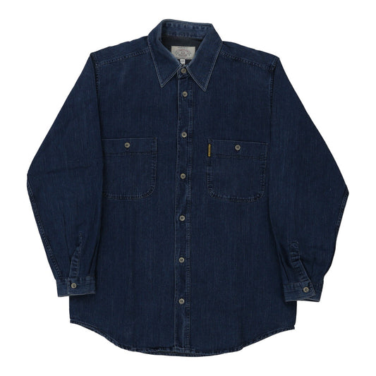 Vintage Armani Jeans Denim Shirt - Small Blue Cotton