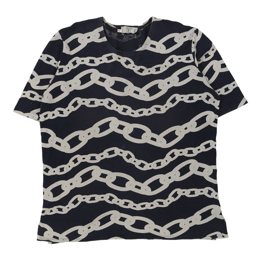 Vintage navy Valentino T-Shirt - womens xx-large