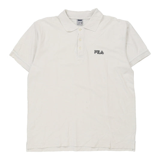 Vintage Fila Polo Shirt - Large White Cotton