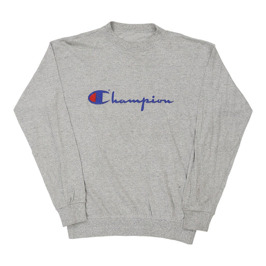 Vintage Champion Long Sleeve T-Shirt - XL Grey Cotton
