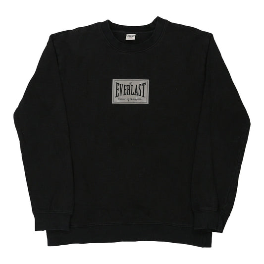 Vintage Everlast Sweatshirt - Large Black Cotton