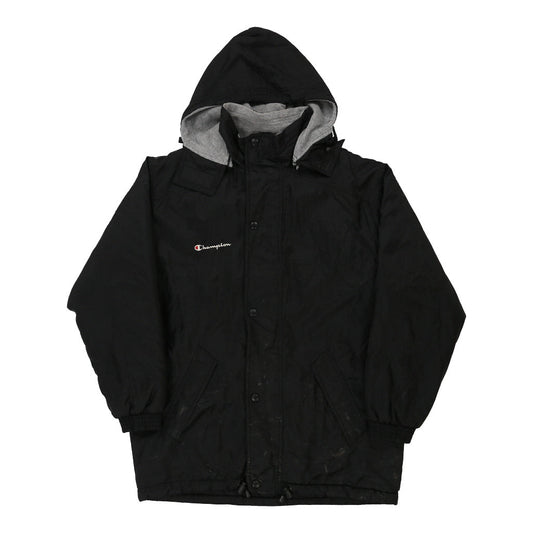 Vintage Champion Oversized Coat - Medium Black Polyester