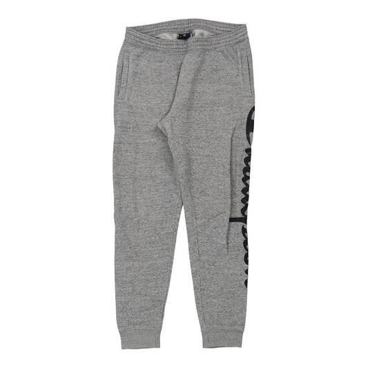 Vintage Champion Spellout Joggers - Small Grey Cotton