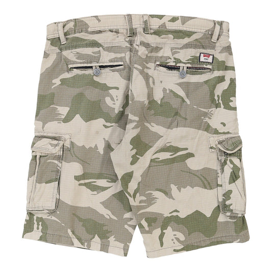 Vintage Carrera Camo Cargo Shorts - 38W 13L Khaki Cotton