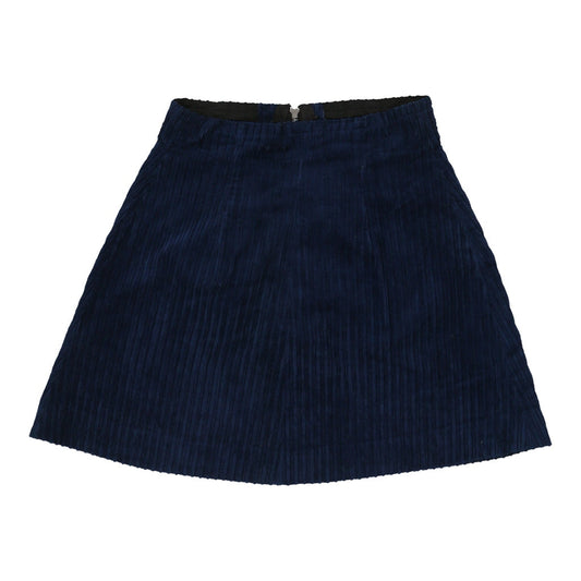 Vintage Unbranded Mini Cord Skirt - XS Navy Cotton