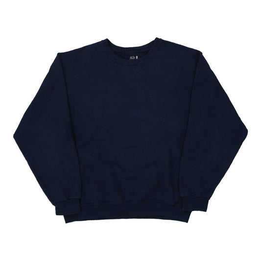 Vintage navy Blank Fruit Of The Loom Sweatshirt - mens large