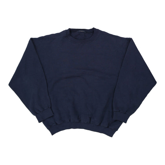 Vintage navy Blank Unbranded Sweatshirt - mens xx-large