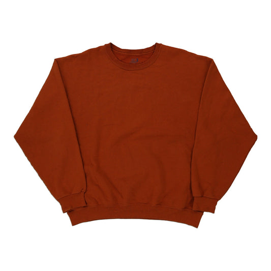 Vintage orange Blank Fruit Of The Loom Sweatshirt - mens x-large
