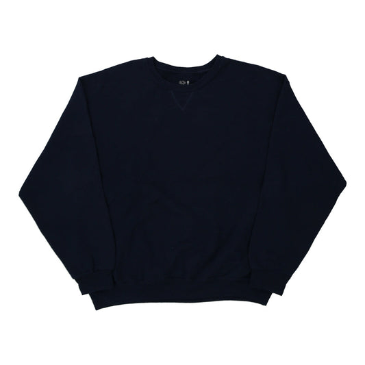 Vintage navy Blank Fruit Of The Loom Sweatshirt - mens x-large