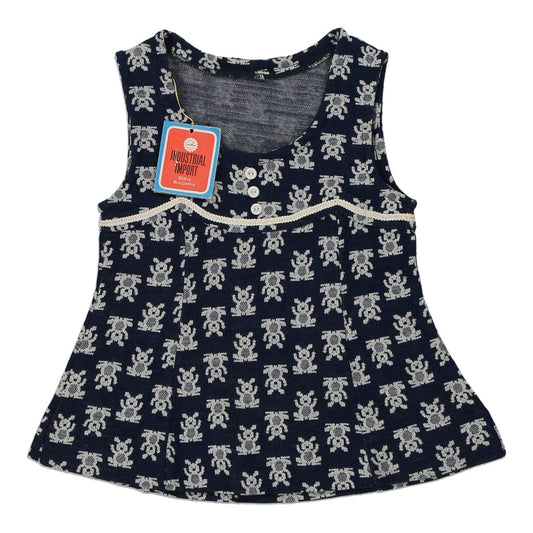 Vintage navy Age 13 Industrial Import Top - girls medium