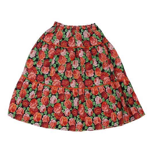Vintage Unbranded Floral Skirt - Small Multicoloured Cotton