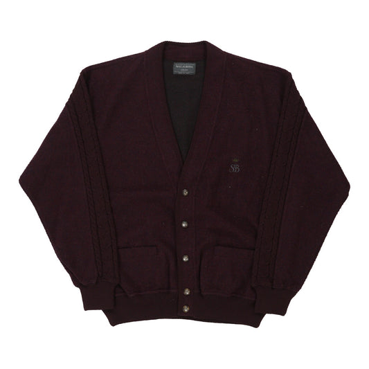 Vintage Malagrida Cardigan - XL Burgundy Wool Blend