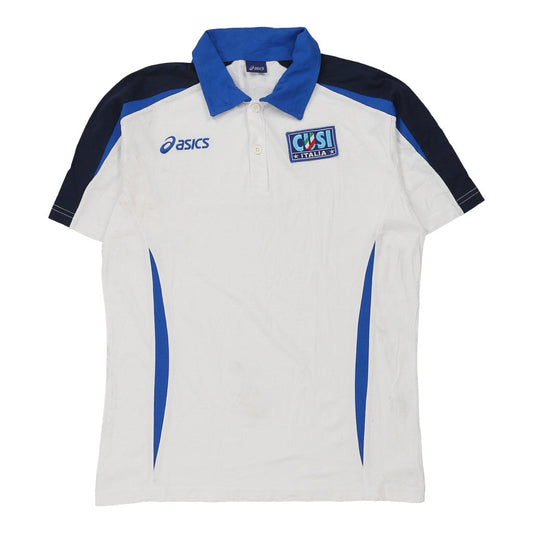 Vintage Cusi Italia Asics Polo Shirt - Medium White Cotton