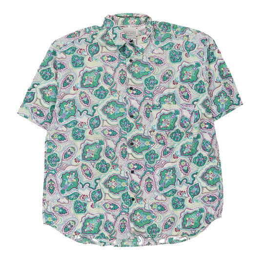 Vintage Actors Patterned Shirt - XL Green Cotton