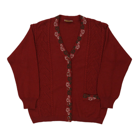 Vintage Maglierie Filo D'Oro Cardigan - Large Red Cotton