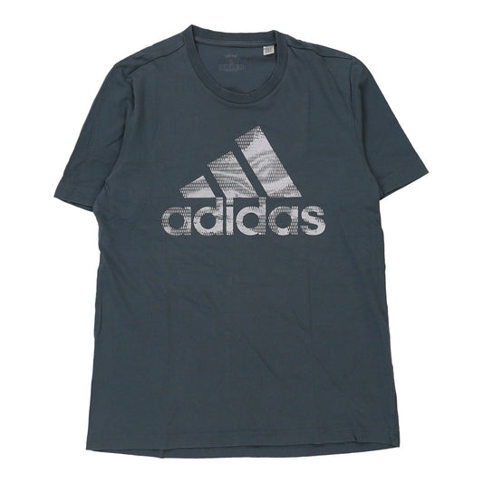 Vintage Adidas Spellout T-Shirt - Small Grey Cotton