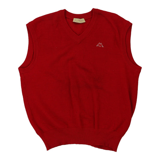 Vintage Kappa V-neck Sweater Vest - XL Red Wool