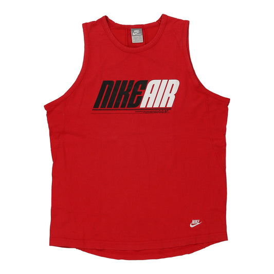 Vintage Nike Spellout Vest - Large Red Cotton