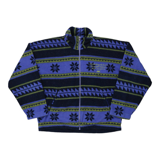 Vintage Kappa Striped Fleece - Medium Blue Polyester