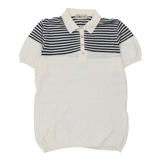 Vintage Irish Crone Polo Shirt - Medium White Cotton