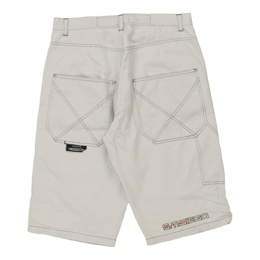 Vintage St. Diego Contrast Stitch Shorts - 32W 15L White Cotton