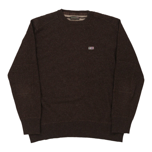 Vintage brown Napapijri Jumper - mens xx-large