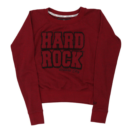 Vintage burgundy Age 8-10 Atlantic City Hard Rock Cafe Sweatshirt - boys x-small