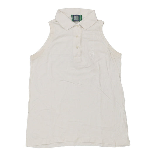 Vintage Sergio Tacchini Polo Top - Medium White Cotton