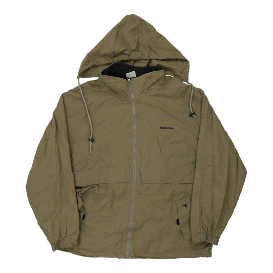 Vintage Diadora Jacket - XL Khaki Polyester