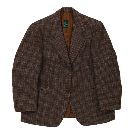 Vintage Boutique Colorno Checked Blazer - Medium Brown Wool
