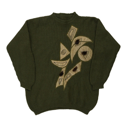 Vintage Unbranded Jumper - 2XL Green Wool
